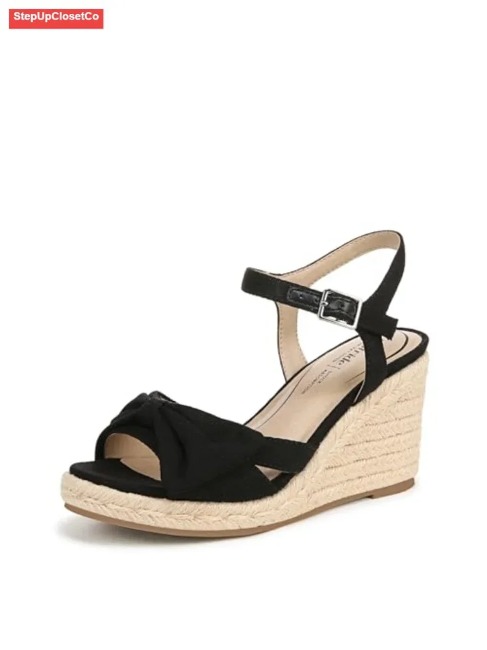 Casual Wedge Espadrille Sandal with Cushioning and Traction Sole